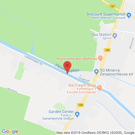Position der Autogas-Tankstelle: Sprint Tankstelle in 16348, Wandlitz