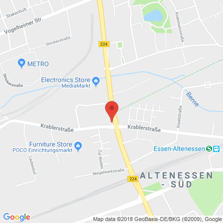 Position der Autogas-Tankstelle: Shell Tankstelle in 45326, Essen-altenessen