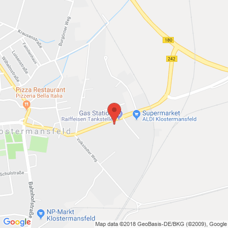 Position der Autogas-Tankstelle: Rwg Ts Klostermansfeld in 06308, Klostermansfeld