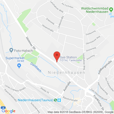 Position der Autogas-Tankstelle: Total Niedernhausen in 65527, Niedernhausen