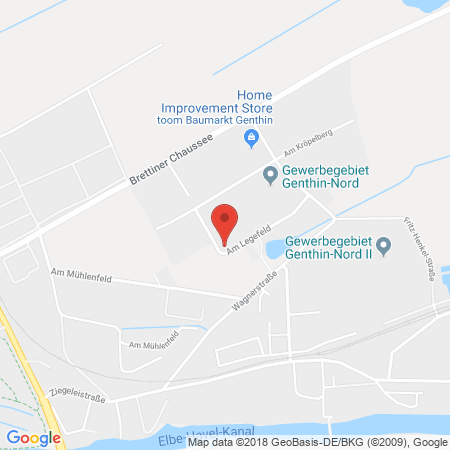 Position der Autogas-Tankstelle: Supermarkt Genthin in 39307, Genthin