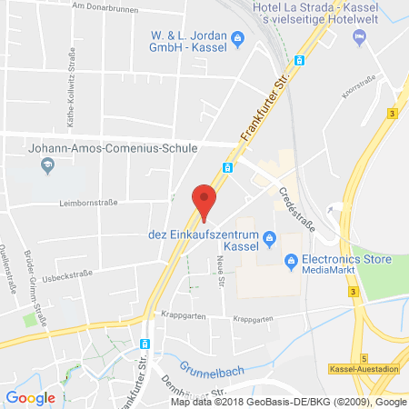 Position der Autogas-Tankstelle: Elan Kassel in 34134, Kassel