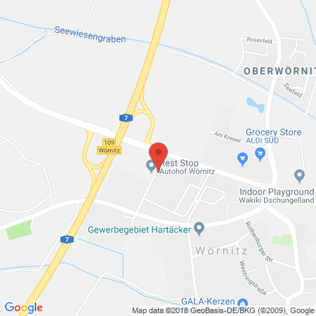Position der Autogas-Tankstelle: Shell Tankstelle in 91637, Wörnitz