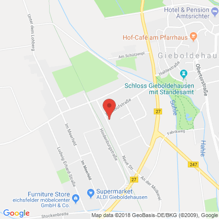 Position der Autogas-Tankstelle: Vr-bank In Südniedersachsen Eg in 37434, Gieboldehausen