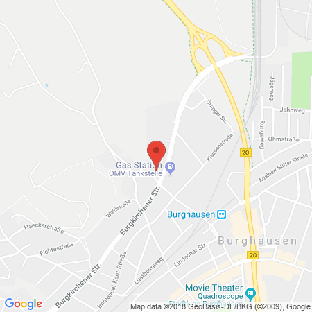 Position der Autogas-Tankstelle: OMV Tankstelle in 84489, Burghausen