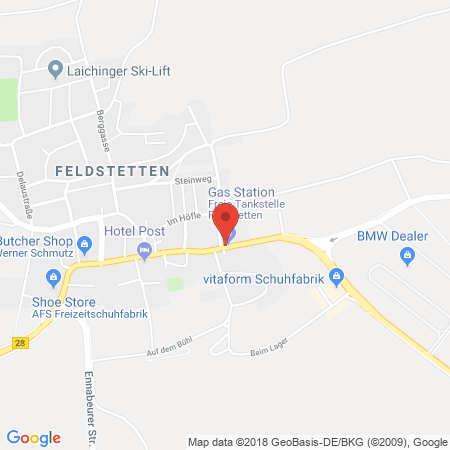 Position der Autogas-Tankstelle: Freie Tankstelle in 89150, Laichingen