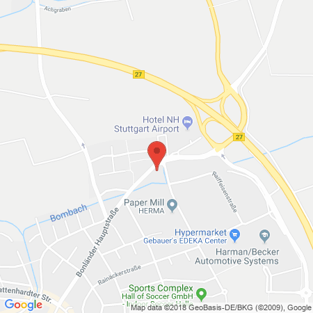 Position der Autogas-Tankstelle: Esso Tankstelle in 70794, Filderstadt