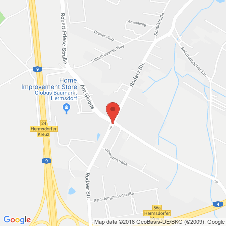 Position der Autogas-Tankstelle: Globus Handelshof Gmbh Und Co. Kg Betriebsstätte Hermsdorf in 07629, Hermsdorf