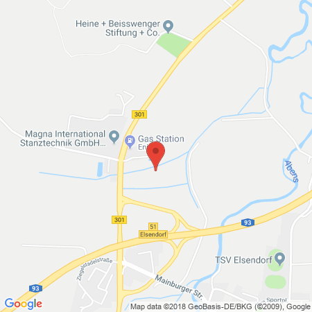 Position der Autogas-Tankstelle: Agip Tankstelle in 84094, Elsendorf