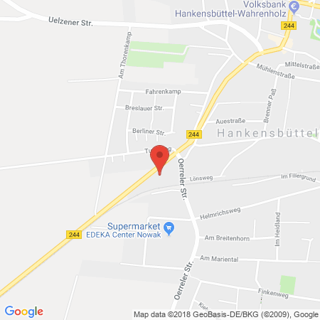 Position der Autogas-Tankstelle: Tankstelle Hankensbüttel in 29386, Hankensbüttel