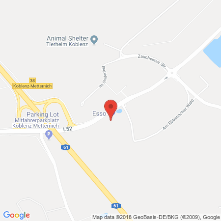 Position der Autogas-Tankstelle: Esso Tankstelle in 56072, Koblenz
