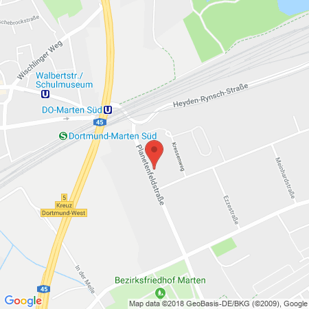 Position der Autogas-Tankstelle: Loos-dortmund 109 in 44379, Dortmund