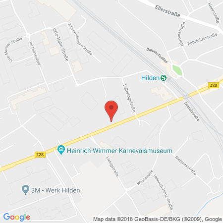 Position der Autogas-Tankstelle: Total Hilden in 40721, Hilden