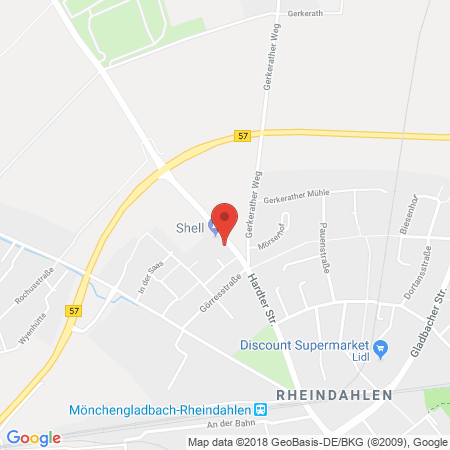 Position der Autogas-Tankstelle: Shell Tankstelle in 41179, Moenchengladbach