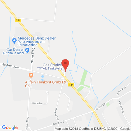 Standort der Tankstelle: TotalEnergies Tankstelle in 39261, Zerbst