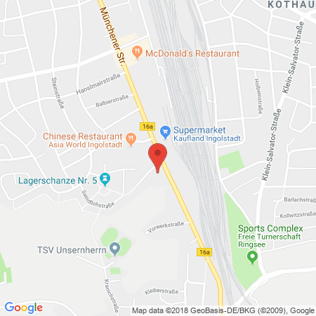 Position der Autogas-Tankstelle: Allguth Gmbh C/o Thomas Holzer in 85051, Ingolstadt