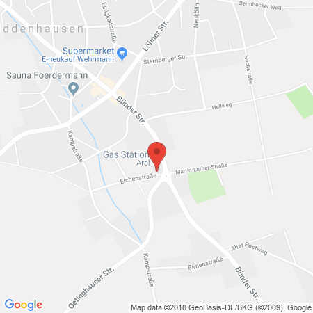 Standort der Tankstelle: ARAL Tankstelle in 32120, Hiddenhausen