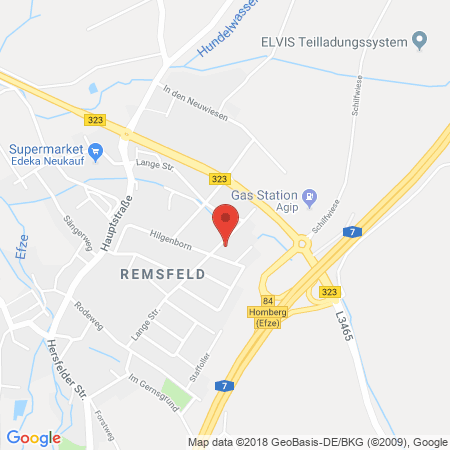 Position der Autogas-Tankstelle: Tankstelle Remsfeld in 34593, Knüllwald-remsfeld