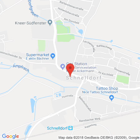 Position der Autogas-Tankstelle: AVIA Tankstelle in 91625, Schnelldorf