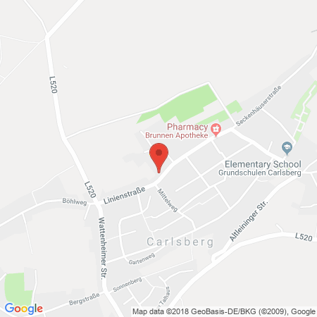Position der Autogas-Tankstelle: AVIA Tankstelle in 67316, Carlsberg