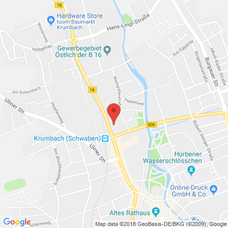 Position der Autogas-Tankstelle: JET Tankstelle in 86381, Krumbach