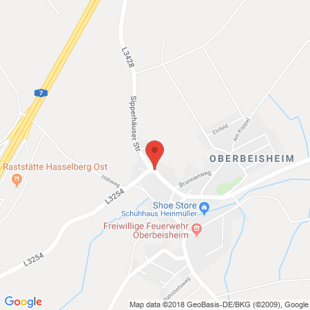 Position der Autogas-Tankstelle: Tankstelle Oberbeisheim in 34593, Oberbeisheim