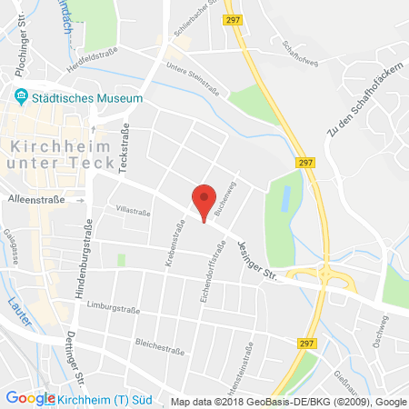 Position der Autogas-Tankstelle: OMV Tankstelle in 73230, Kirchheim