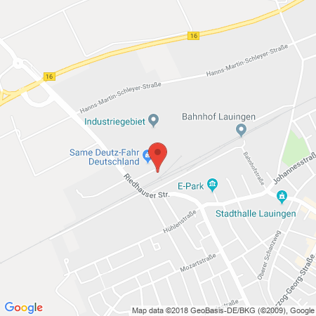 Position der Autogas-Tankstelle: Baywa Tankstelle Lauingen  in 89415, Lauingen
