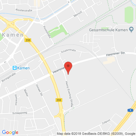 Position der Autogas-Tankstelle: Shell Tankstelle in 59174, Kamen