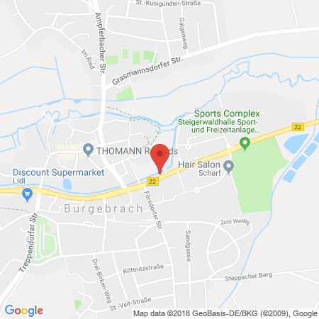 Position der Autogas-Tankstelle: Lang Autohaus in 96138, Burgebrach