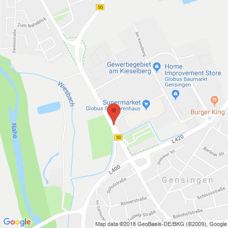 Position der Autogas-Tankstelle: Globus Handelshof Gmbh Und Co. Kg Betriebsstätte Gensingen - Ts Ii in 55457, Gensingen