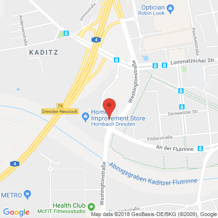 Position der Autogas-Tankstelle: Esso Tankstelle in 01139, Dresden