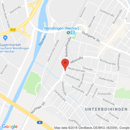 Position der Autogas-Tankstelle: OMV Tankstelle in 73240, Wendlingen