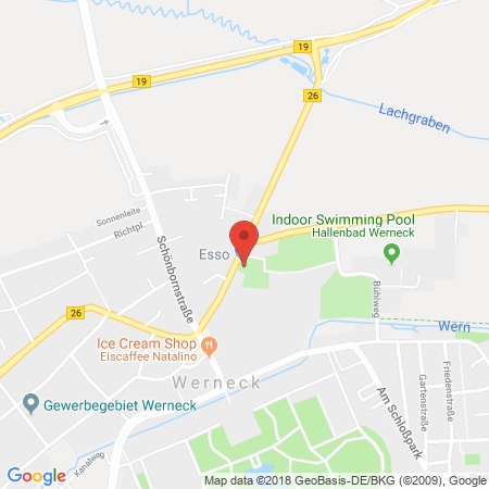 Position der Autogas-Tankstelle: Esso Tankstelle in 97440, Werneck