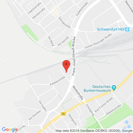Position der Autogas-Tankstelle: Kettelerstr. in 97424, Schweinfurt