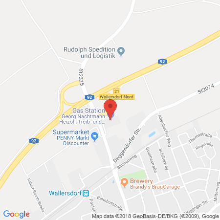 Position der Autogas-Tankstelle: G. Nachtmann Mineraloele in 94522, Wallersdorf