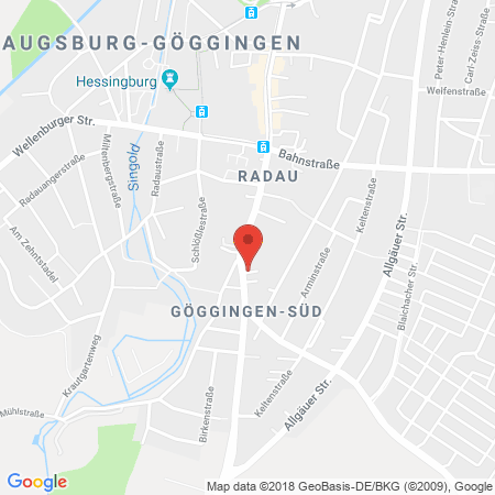 Position der Autogas-Tankstelle: Oil! Tankstelle Augsburg in 86199, Augsburg