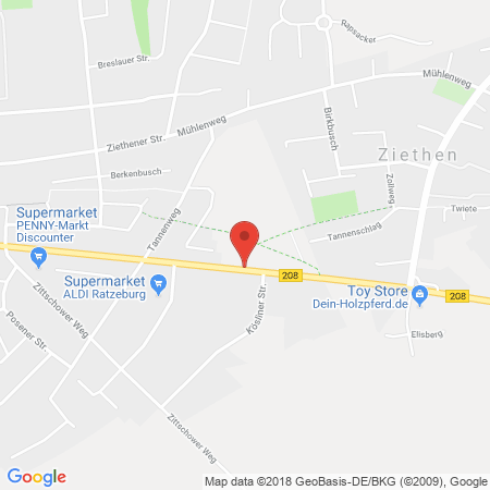 Position der Autogas-Tankstelle: Raiffeisen Mölln in 23909, Ratzeburg