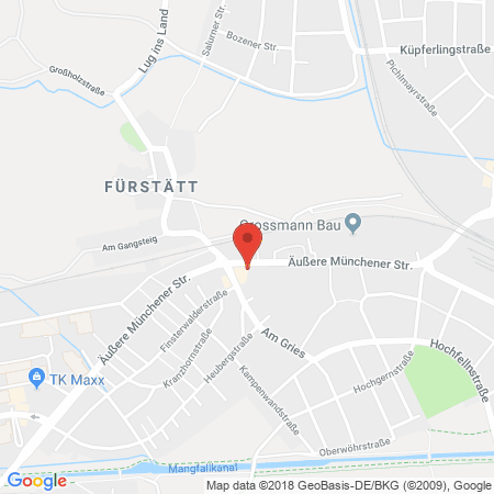 Position der Autogas-Tankstelle: Shell Tankstelle in 83026, Rosenheim
