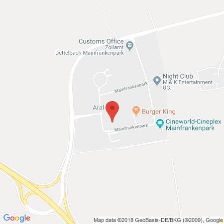 Position der Autogas-Tankstelle: Aral Tankstelle in 97337, Dettelbach