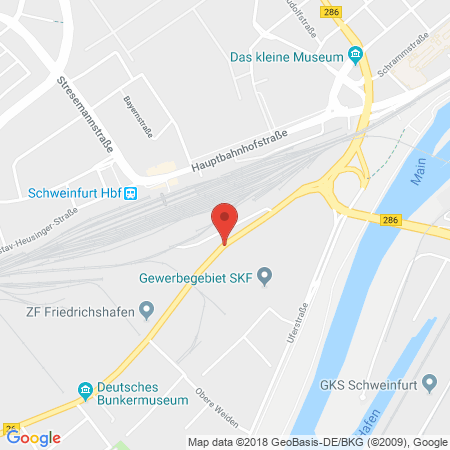 Position der Autogas-Tankstelle: bft Tankstelle Walther in 97422, Schweinfurt