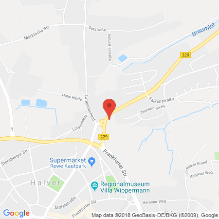 Position der Autogas-Tankstelle: Star Tankstelle in 58553, Halver