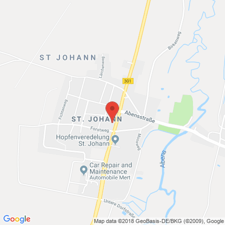 Position der Autogas-Tankstelle: Tankstelle Martin Riedel St.johann in 93358, St.johann