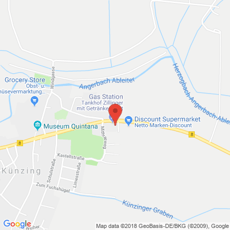 Position der Autogas-Tankstelle: Tankhof Zillinger (georg Zillinger Gmbh) in 94550, Künzing