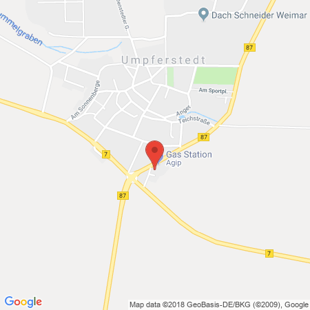 Position der Autogas-Tankstelle: Agip Tankstelle in 99441, Umpferstedt