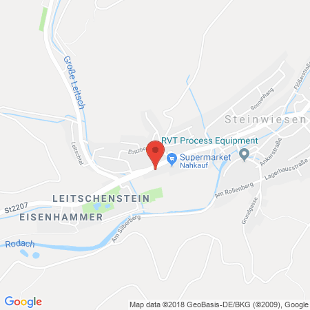 Position der Autogas-Tankstelle: OMV Tankstelle in 96349, Steinwiesen