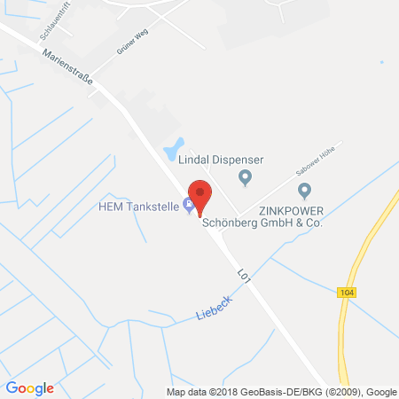 Standort der Autogas Tankstelle: HEM Tankstelle in 23923, Schönberg