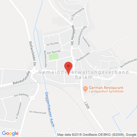 Position der Autogas-Tankstelle: AVIA Tankstelle in 88682, Salem-neufrach