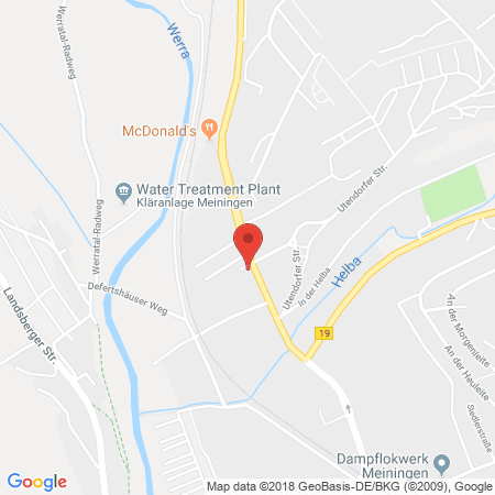 Position der Autogas-Tankstelle: Db Tankstelle Meiningen in 98617, Meiningen