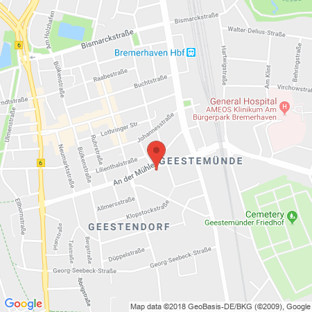 Position der Autogas-Tankstelle: Esso Tankstelle in 27570, Bremerhaven